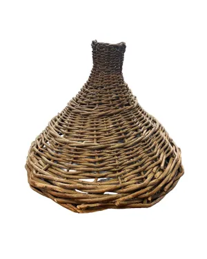 Antique French Wicker Demijohn Cloche