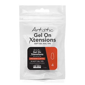 Artistic Gel On Xtension Tips Medium Coffin #4 50pk