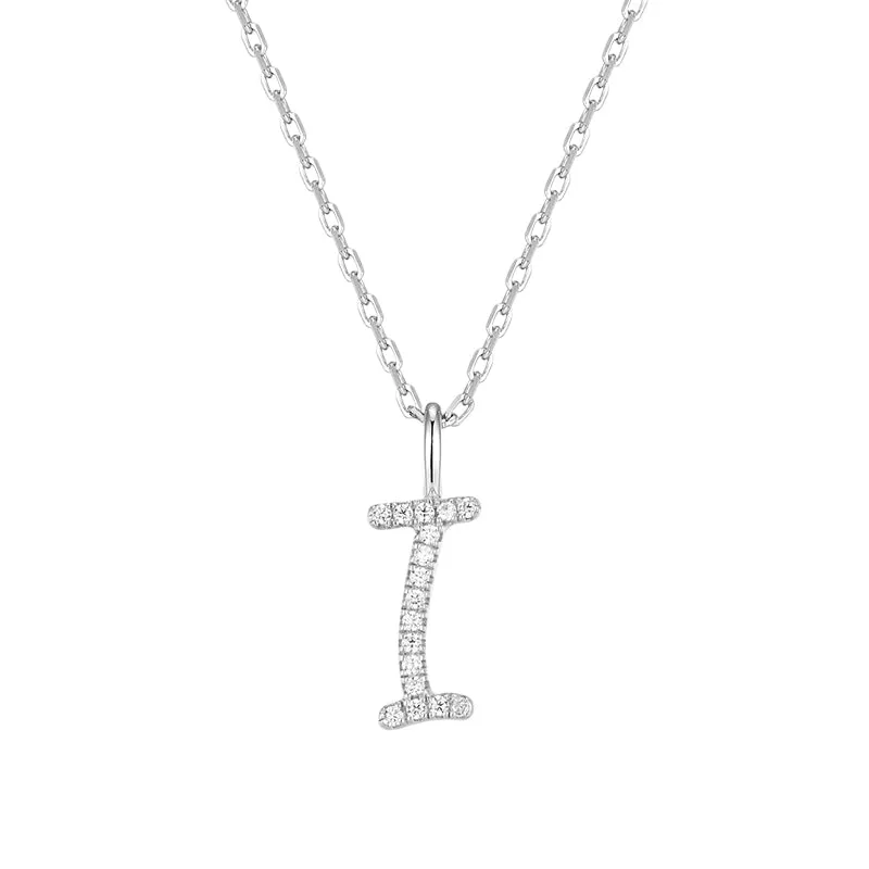 Artistic Initial Pendant Necklace in Sterling Silver