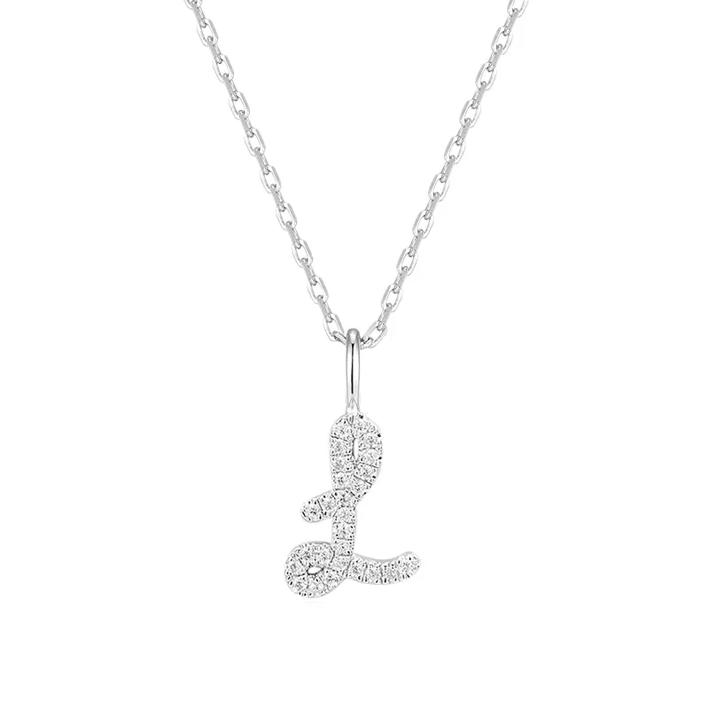 Artistic Initial Pendant Necklace in Sterling Silver