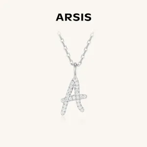 Artistic Initial Pendant Necklace in Sterling Silver
