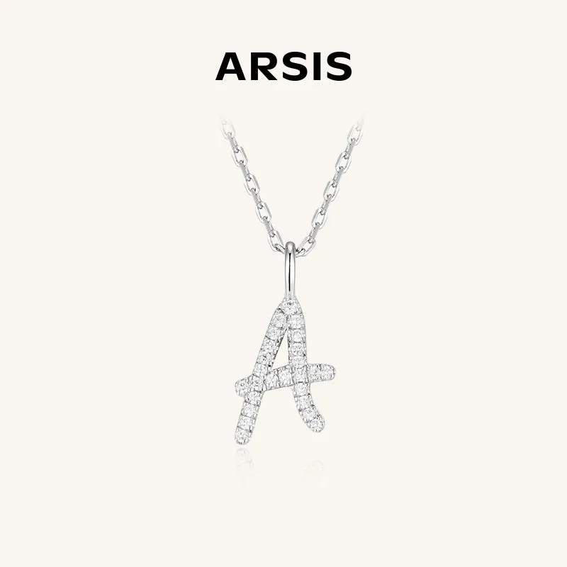 Artistic Initial Pendant Necklace in Sterling Silver