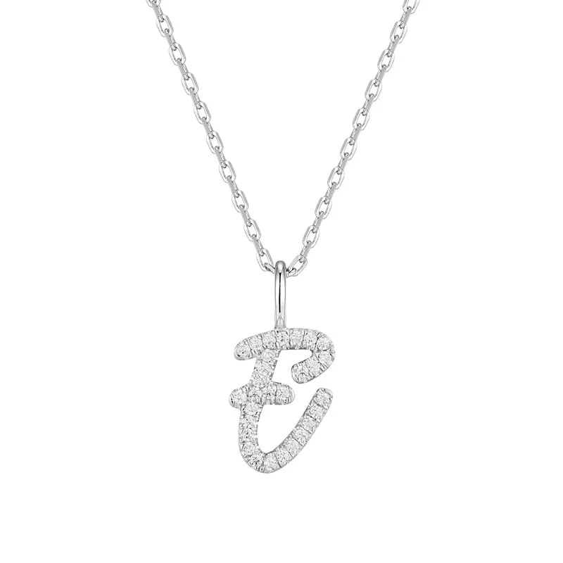 Artistic Initial Pendant Necklace in Sterling Silver