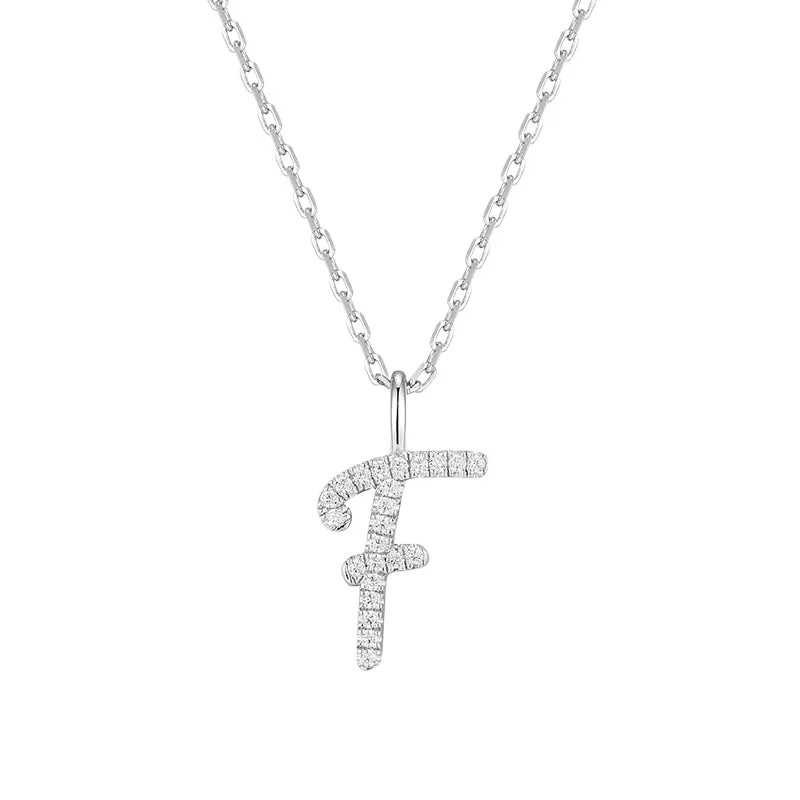 Artistic Initial Pendant Necklace in Sterling Silver