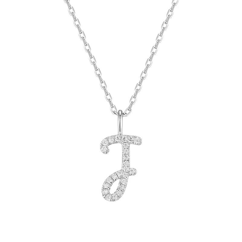 Artistic Initial Pendant Necklace in Sterling Silver
