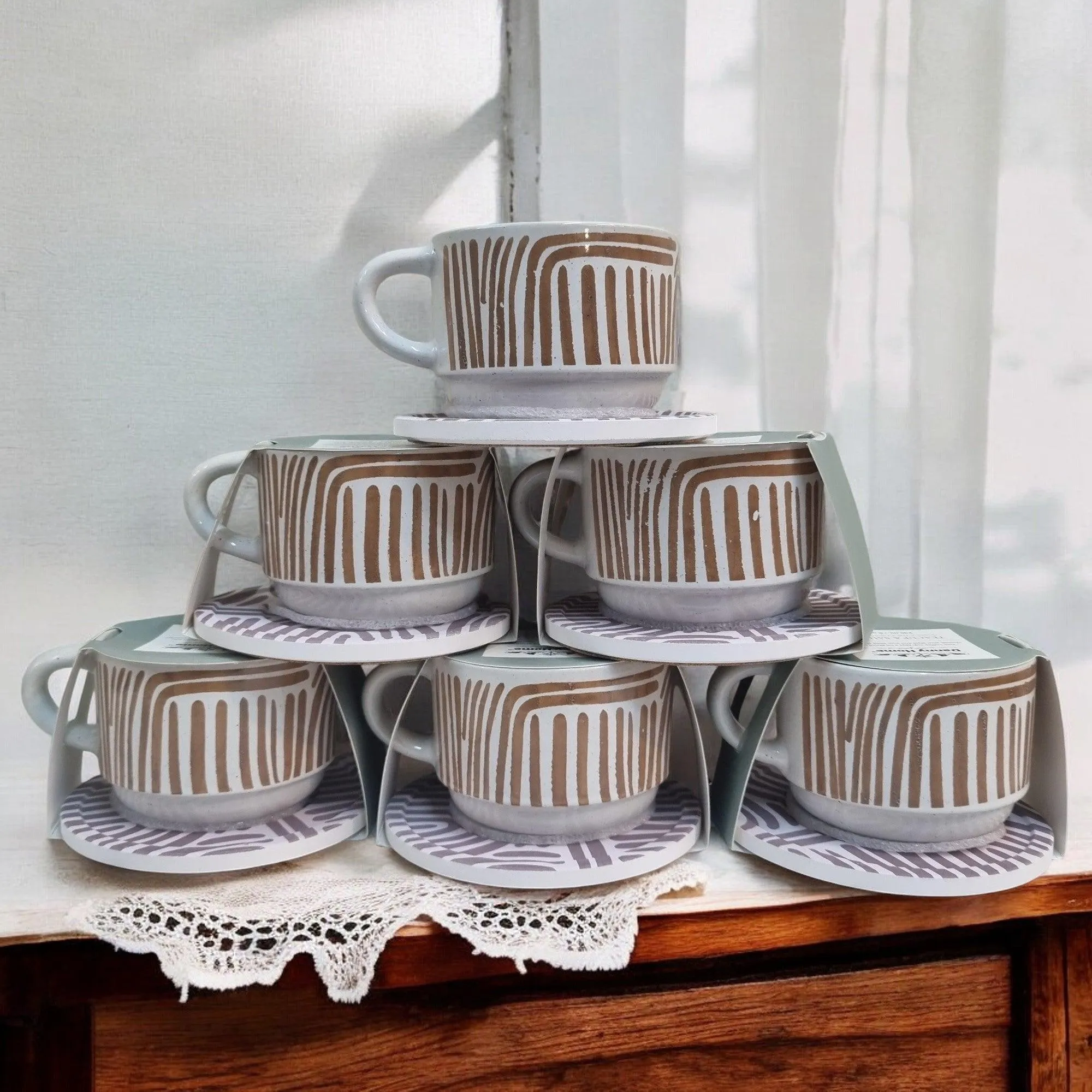Artistic Patterns - Ceramic Mugs with Coasters