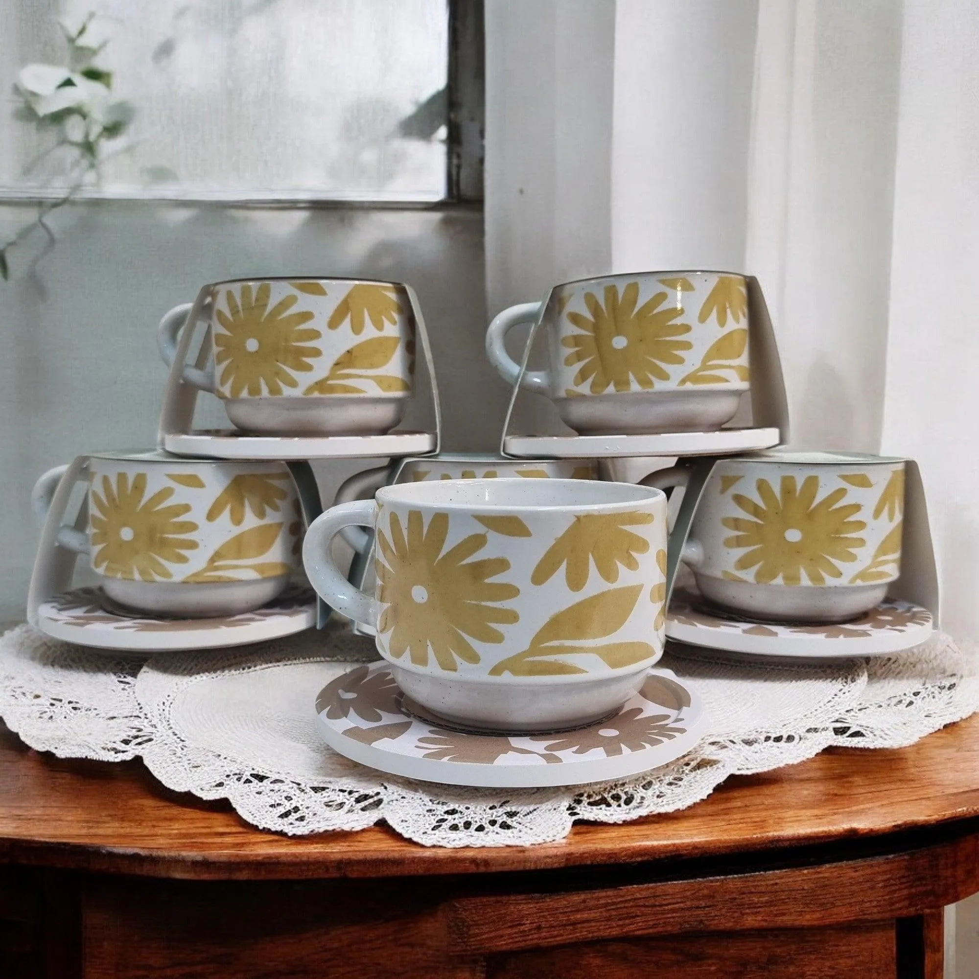 Artistic Patterns - Ceramic Mugs with Coasters