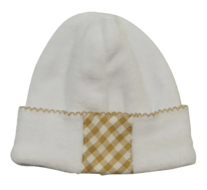 Baby Boy's White Velour with Ecru Checkered Set