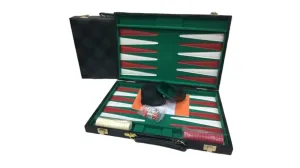 Backgammon Green Checkered Vinyl 15Inch