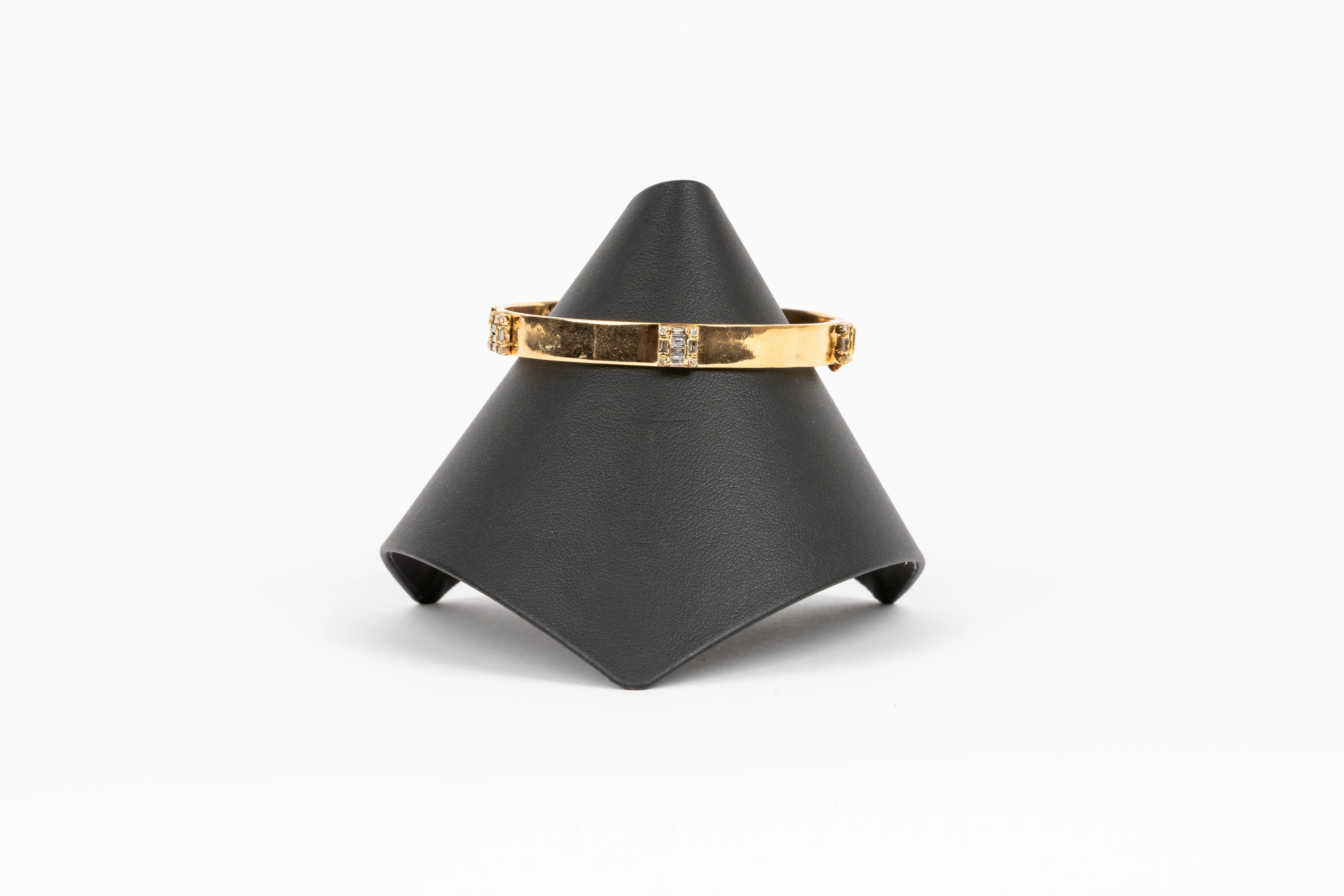 Baguette Diamond, Vermeil Bangle Bracelet