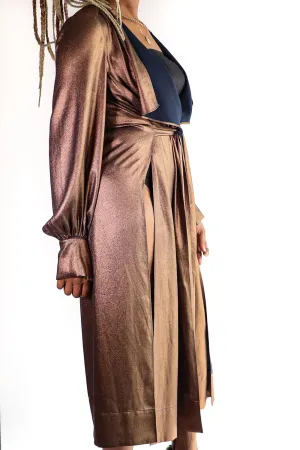 BCBGMAXAZRIA - Bronze Wrap Dress - S