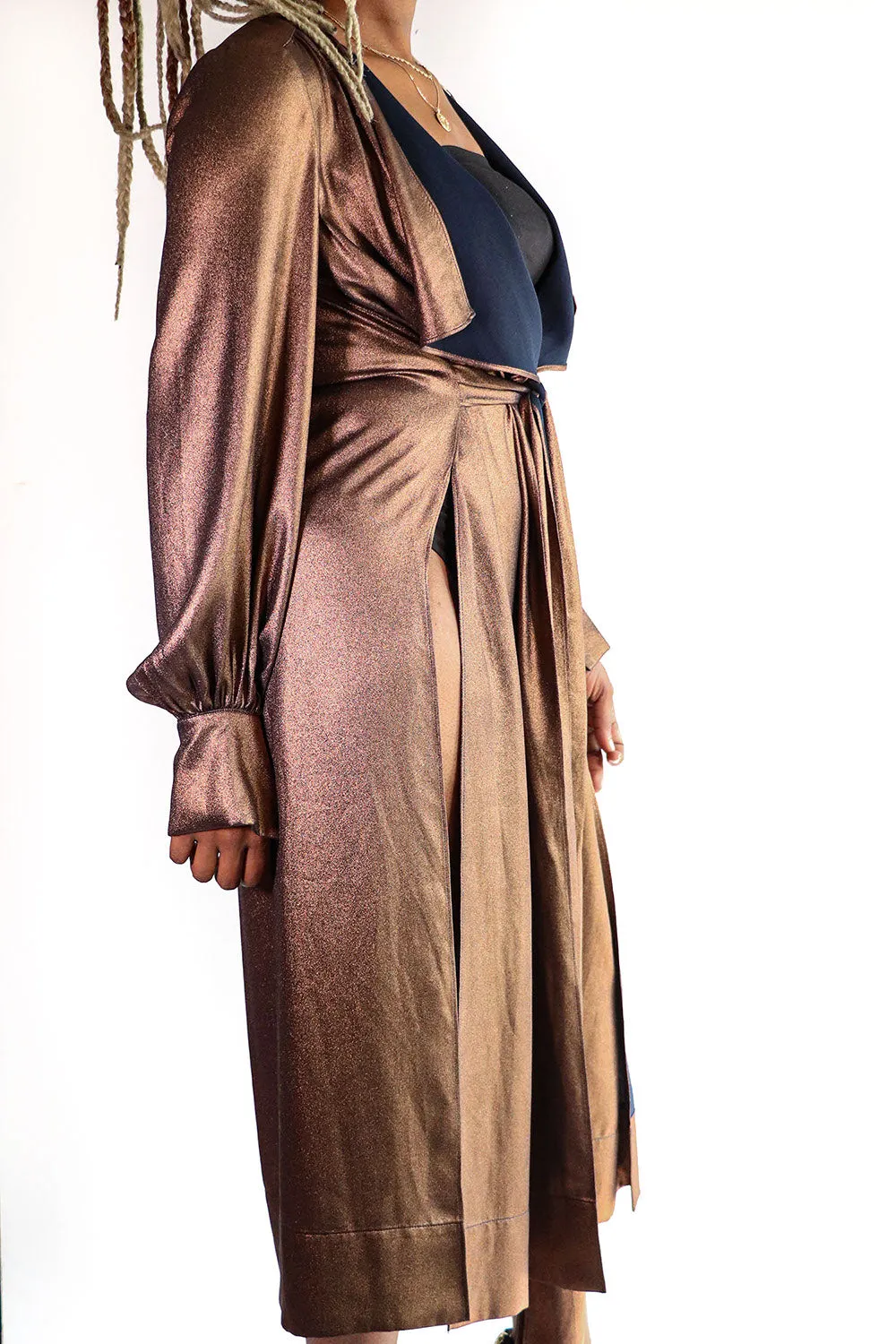 BCBGMAXAZRIA - Bronze Wrap Dress - S