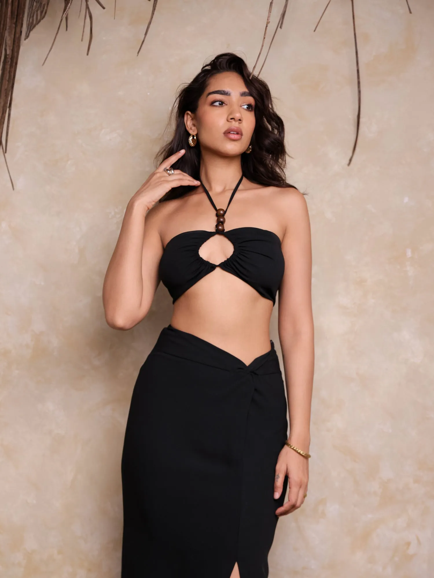 Bead Detailed Bustier Top