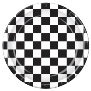 Beistle Checkered Plates (8/pkg) - Party Supply Decoration for Racing