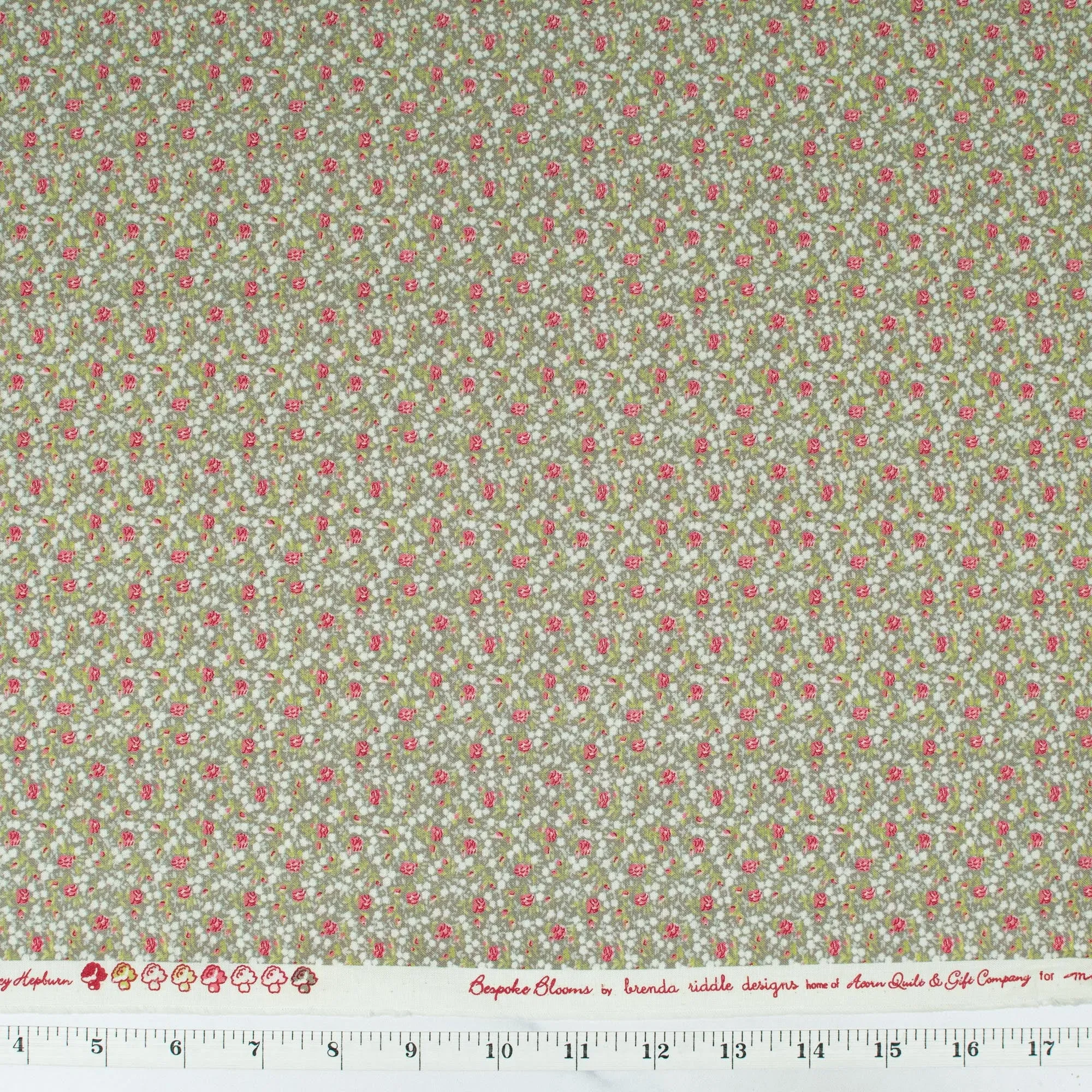Bespoke Blooms by Brenda Riddle Acorn Quilts - Tiny Flowers on Cobblestone Color Background