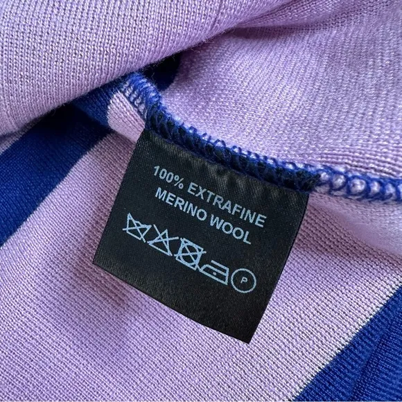 Biana 100% Merino Wool Blue Pink Dress Size 10
