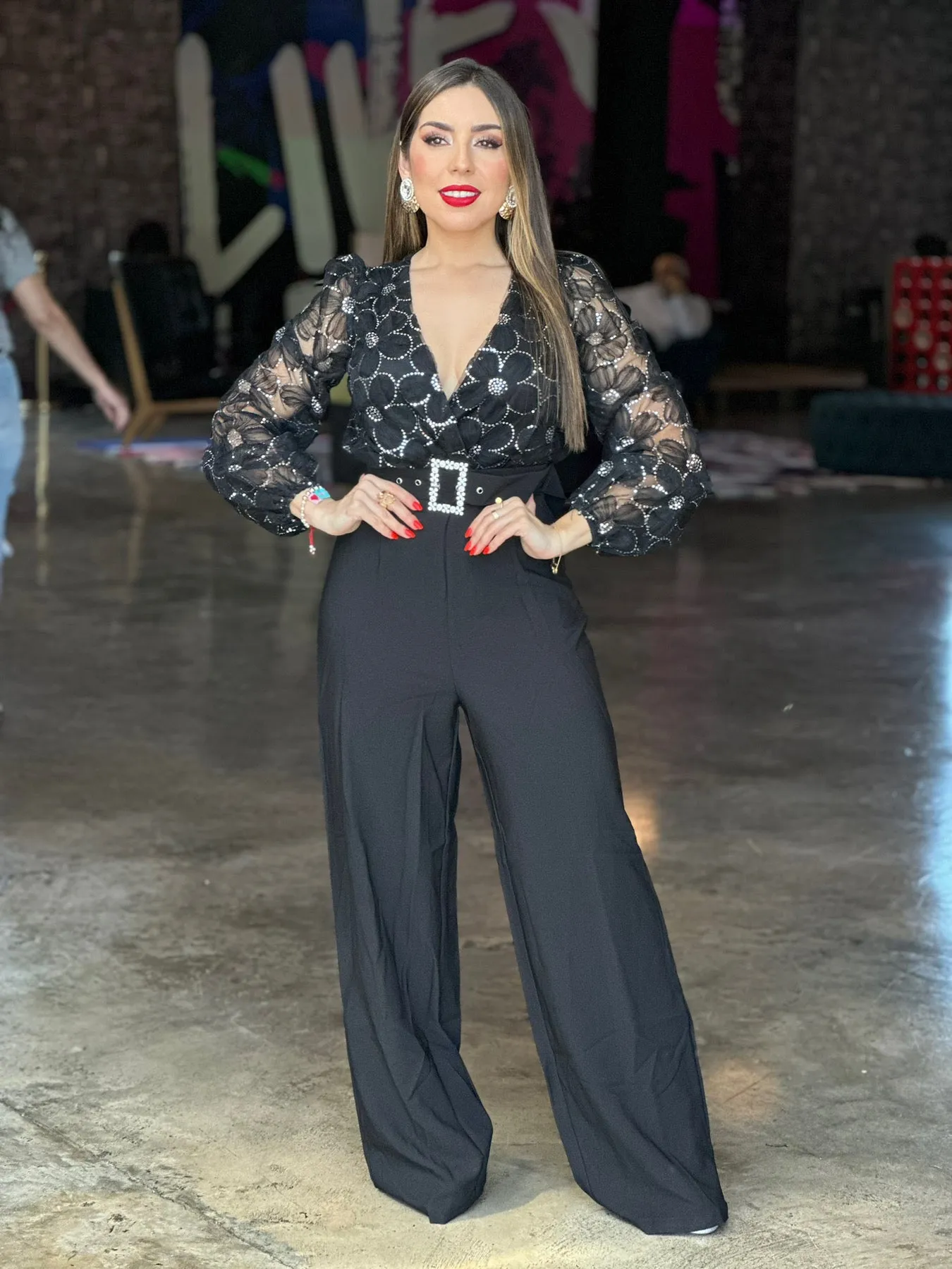 Black Floral Jumpsuit