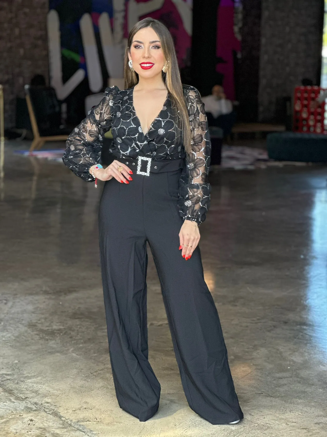 Black Floral Jumpsuit