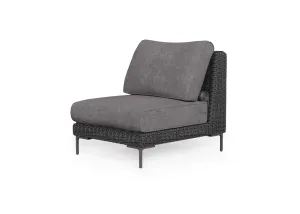 Black Wicker Outdoor Armless Chair