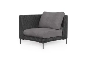 Black Wicker Outdoor Corner Chair - Left/Right