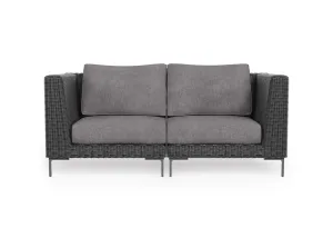 Black Wicker Outdoor Loveseat