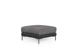 Black Wicker Outdoor Ottoman