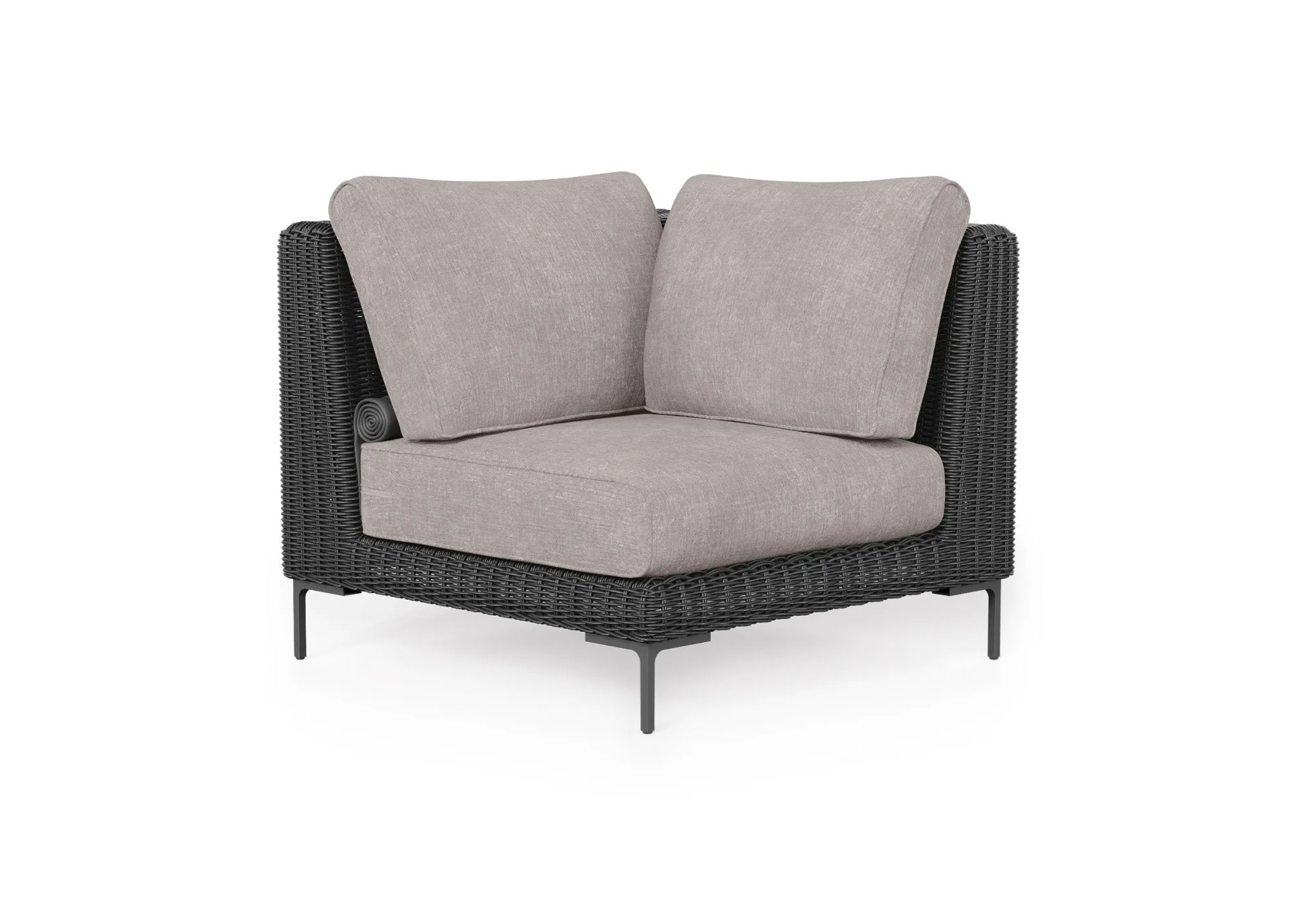Black Wicker Outdoor Sectional Chair