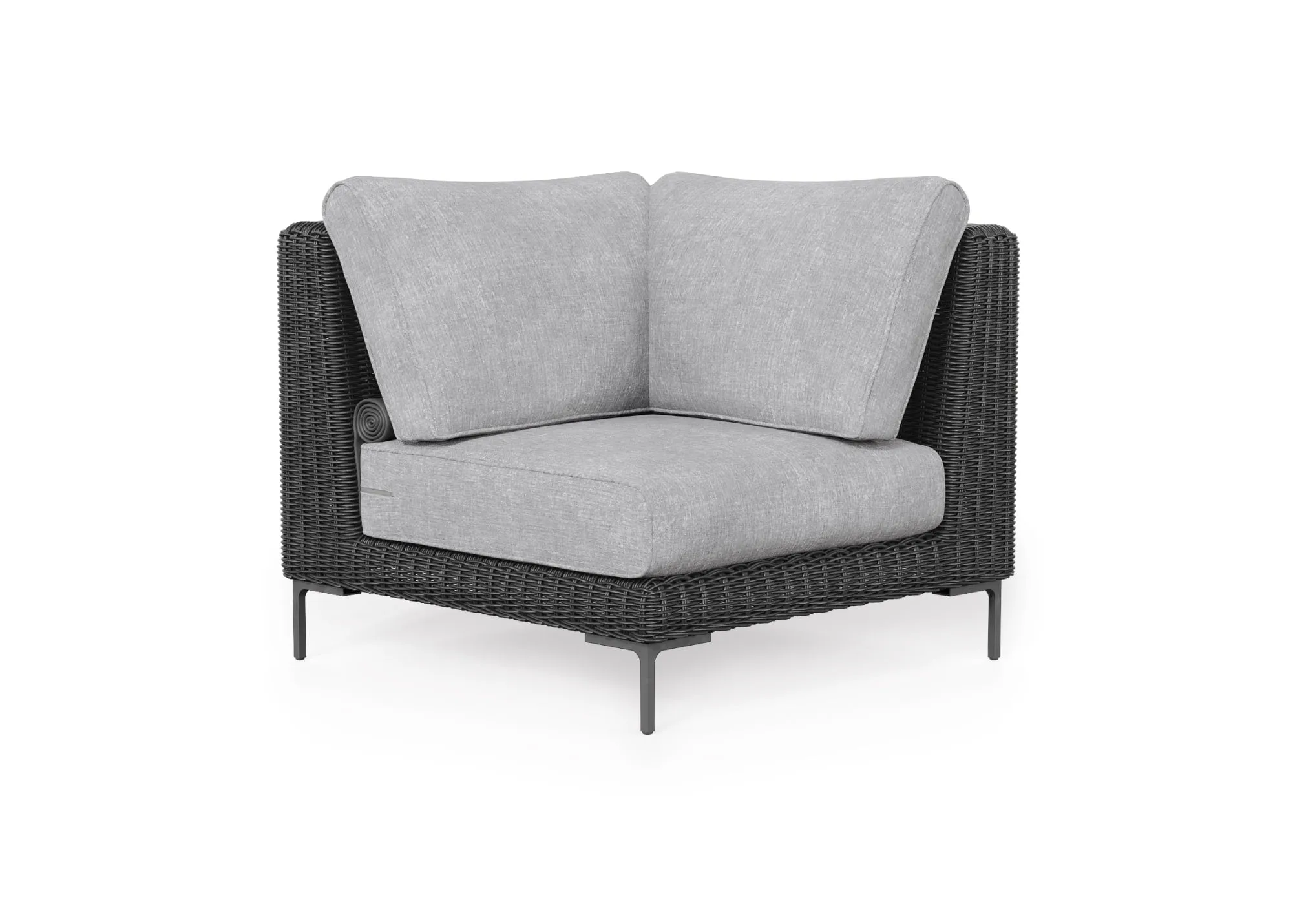 Black Wicker Outdoor Sectional Chair