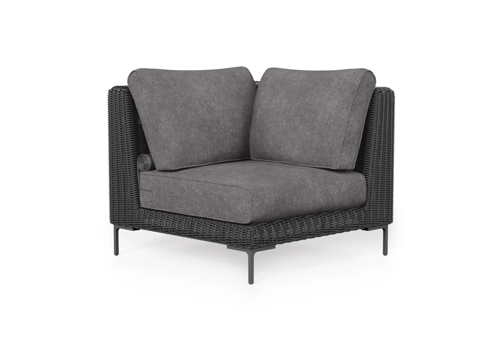 Black Wicker Outdoor Sectional Chair