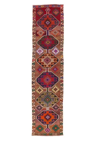 'Blithe' Vintage Turkish Rug - 2'8.5" x 11'4.5"