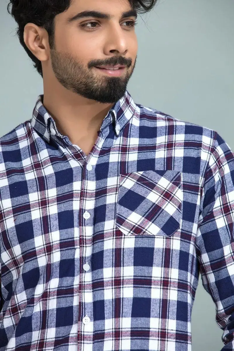Blue Box Check Wooven Shirt