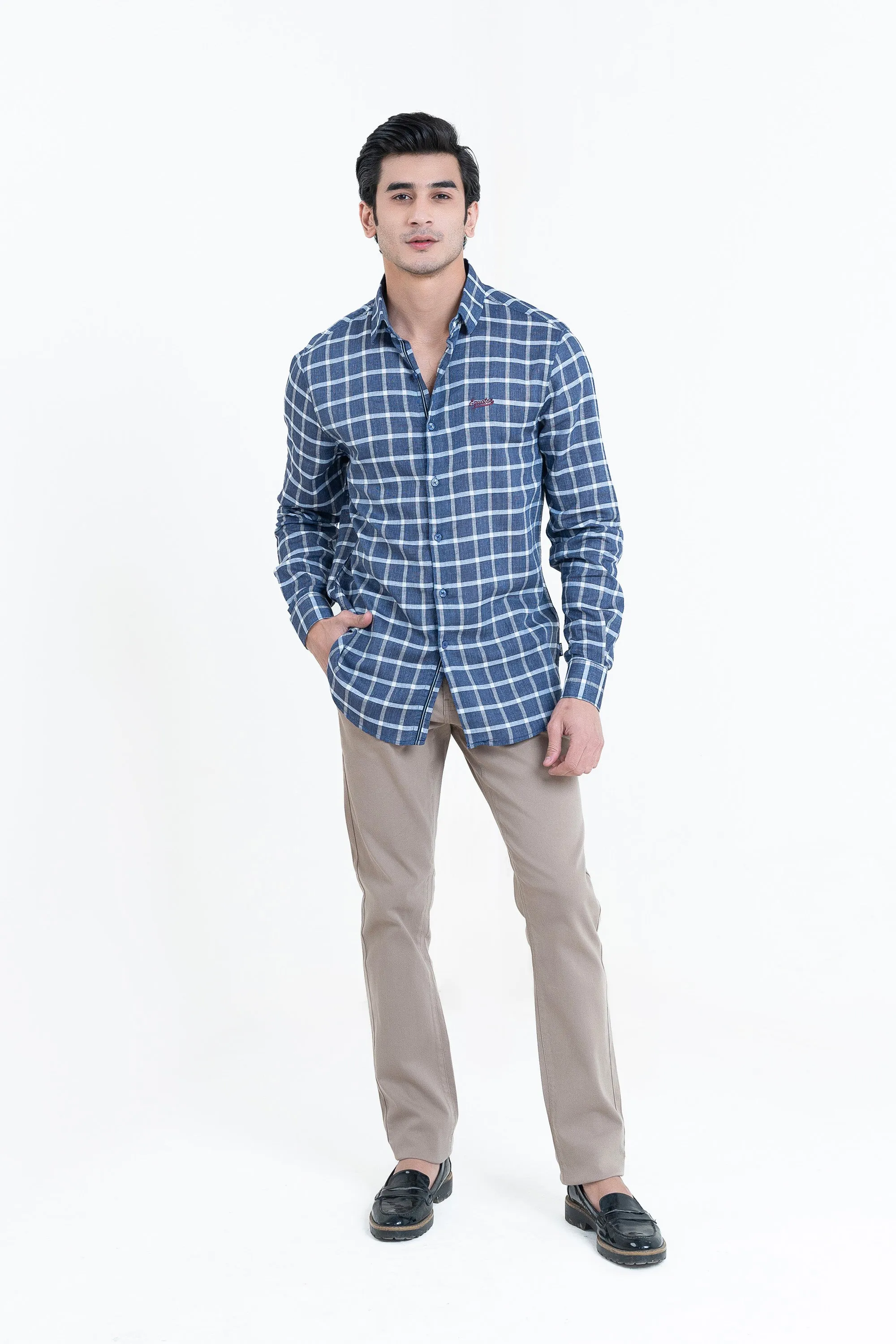 Blue Checkered Casual Shirt