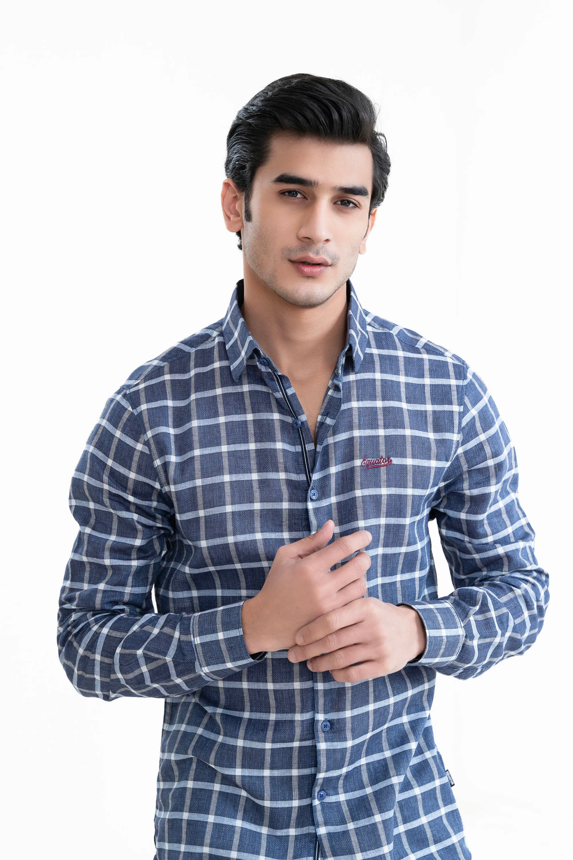 Blue Checkered Casual Shirt