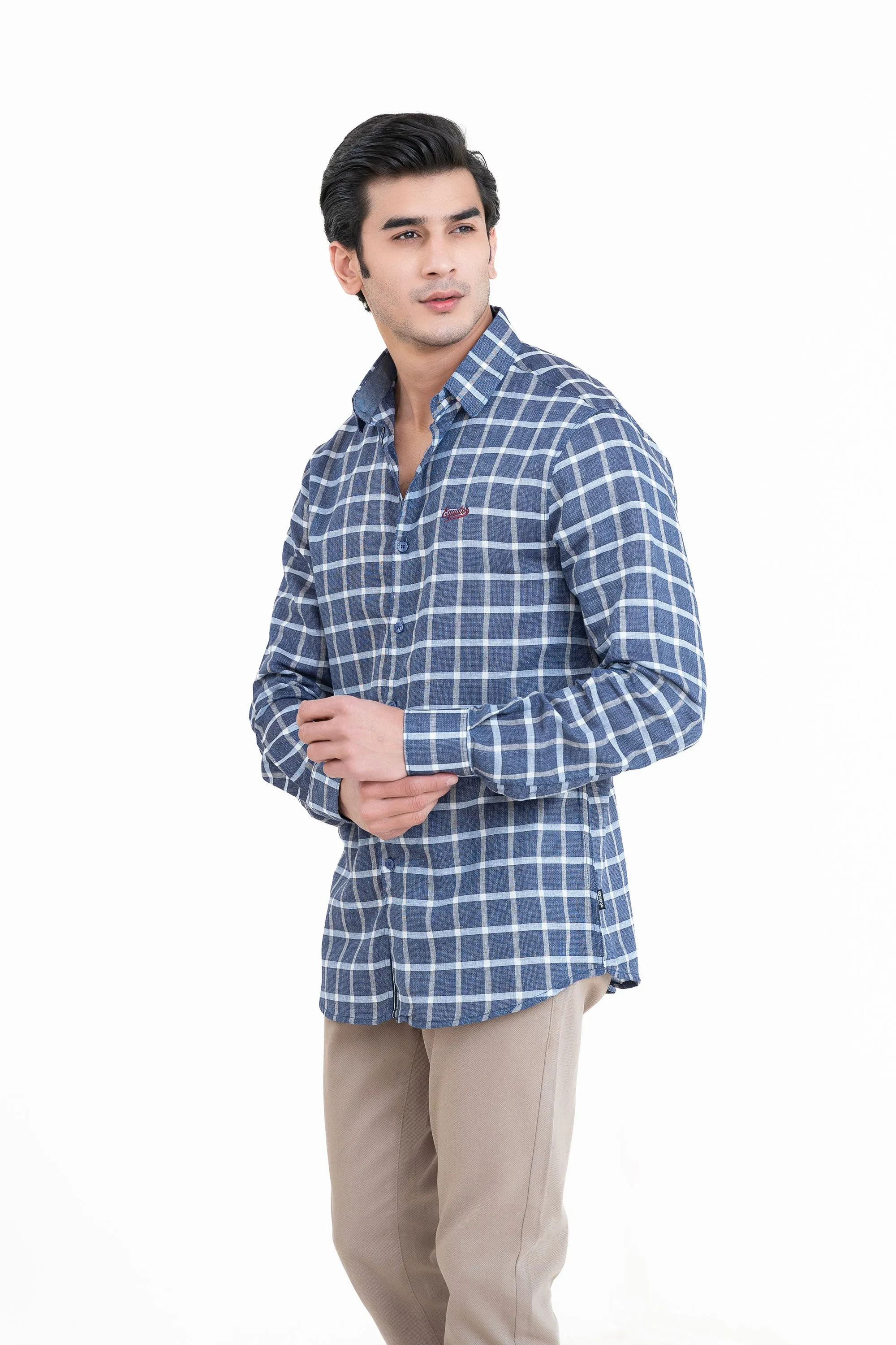 Blue Checkered Casual Shirt