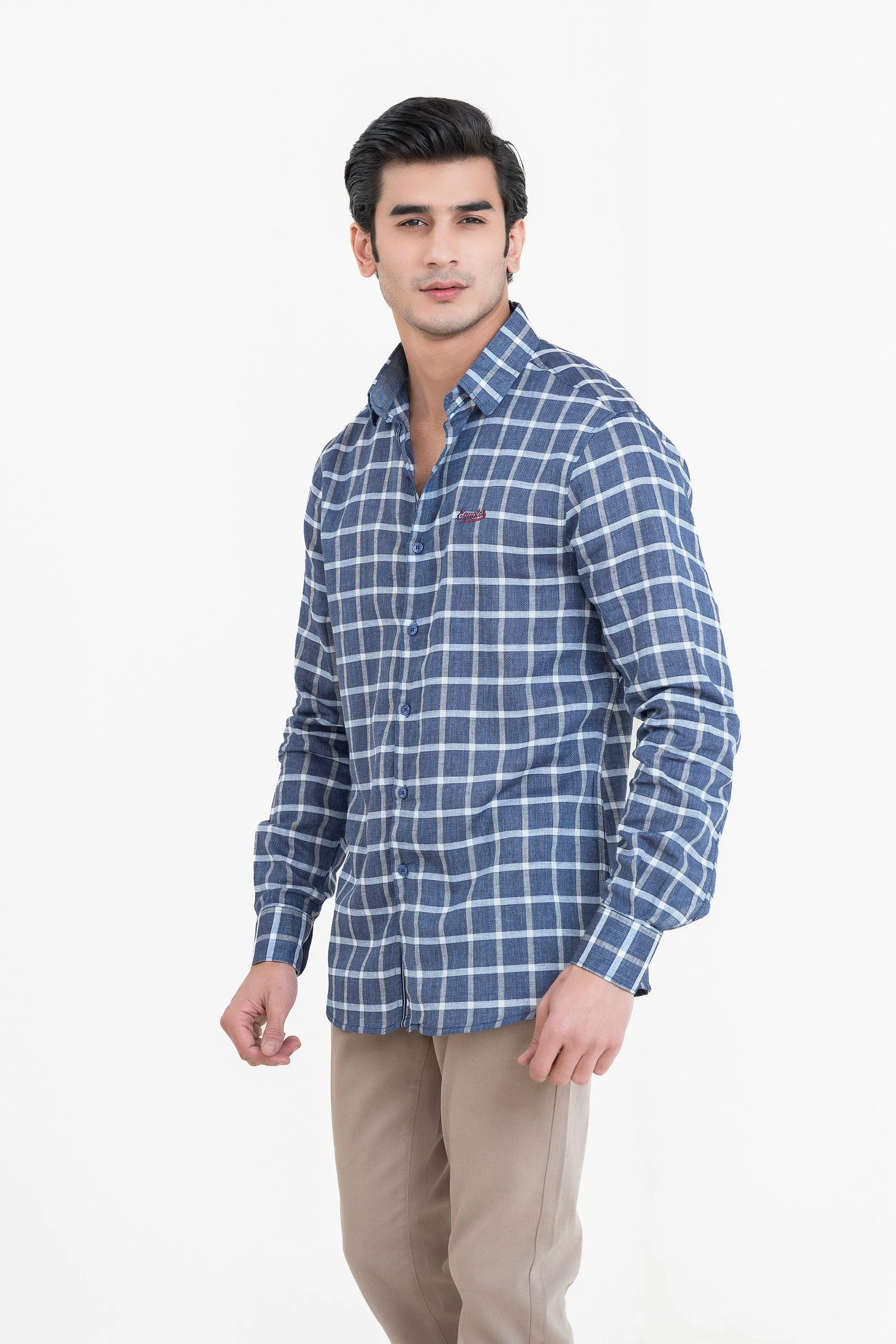Blue Checkered Casual Shirt