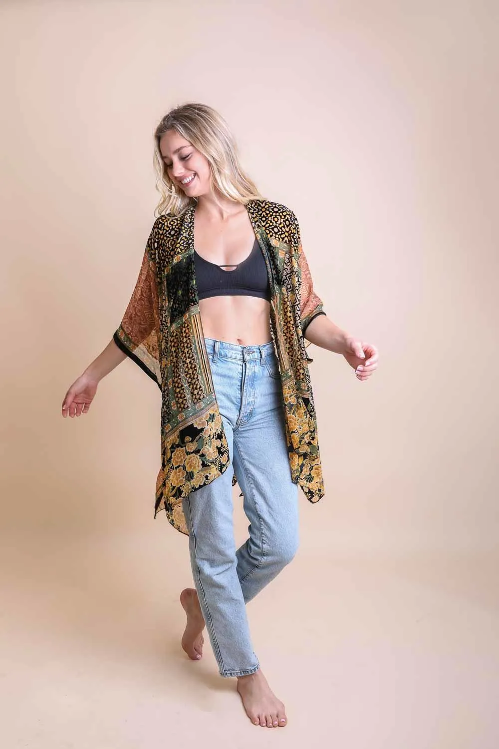 Bohemian Burnout Velvet Kimono - 2 colors