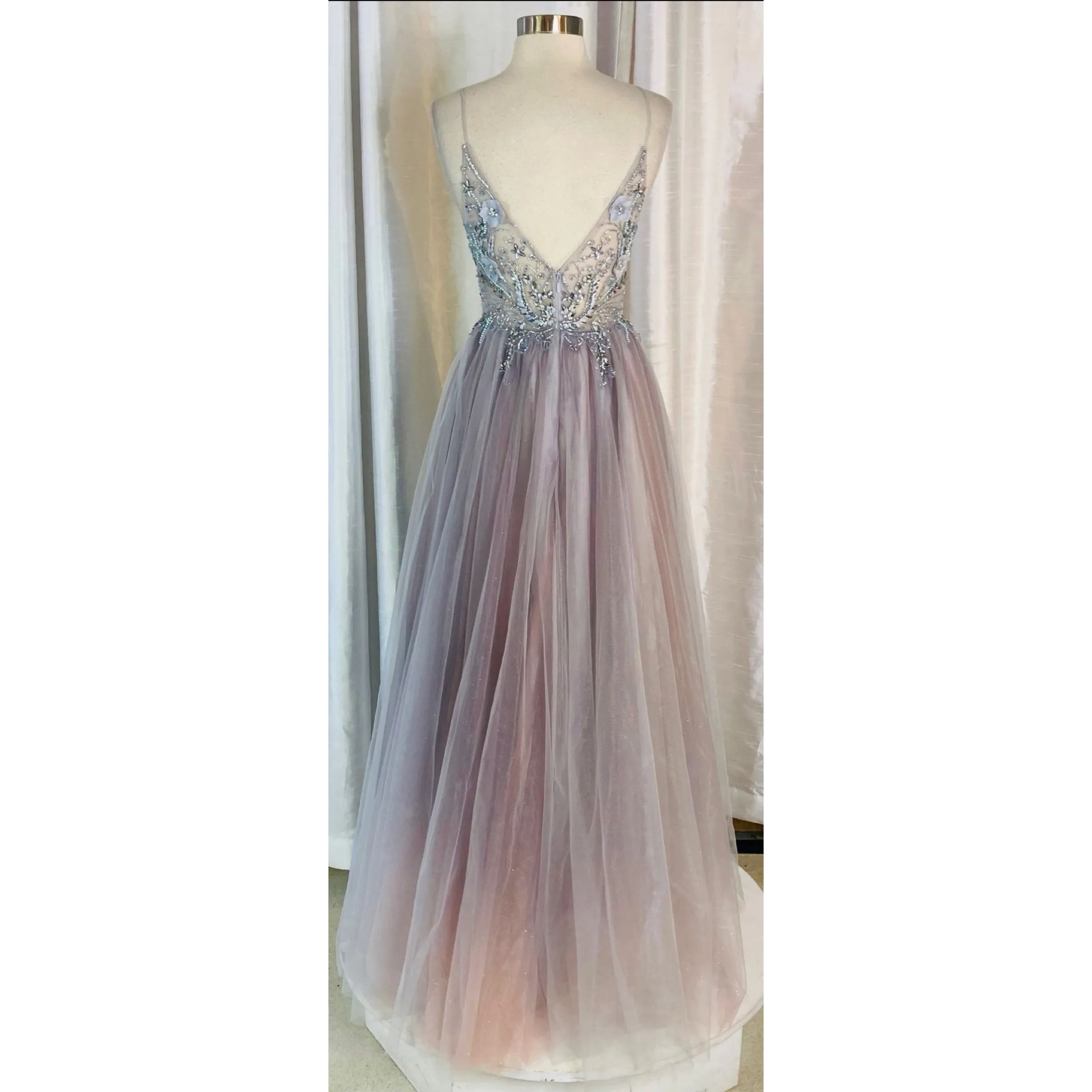 Boutique Blue/Purple Gown With Detailed Corset Size 6