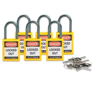 Brady® Compact Safety Locks,  1 1/5 in W x 5/8 L in x 1 2/5 H, Yellow, 6/Pk, 118930