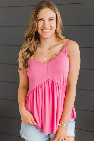 Bright As The Moon Tank Top- Bright Pink