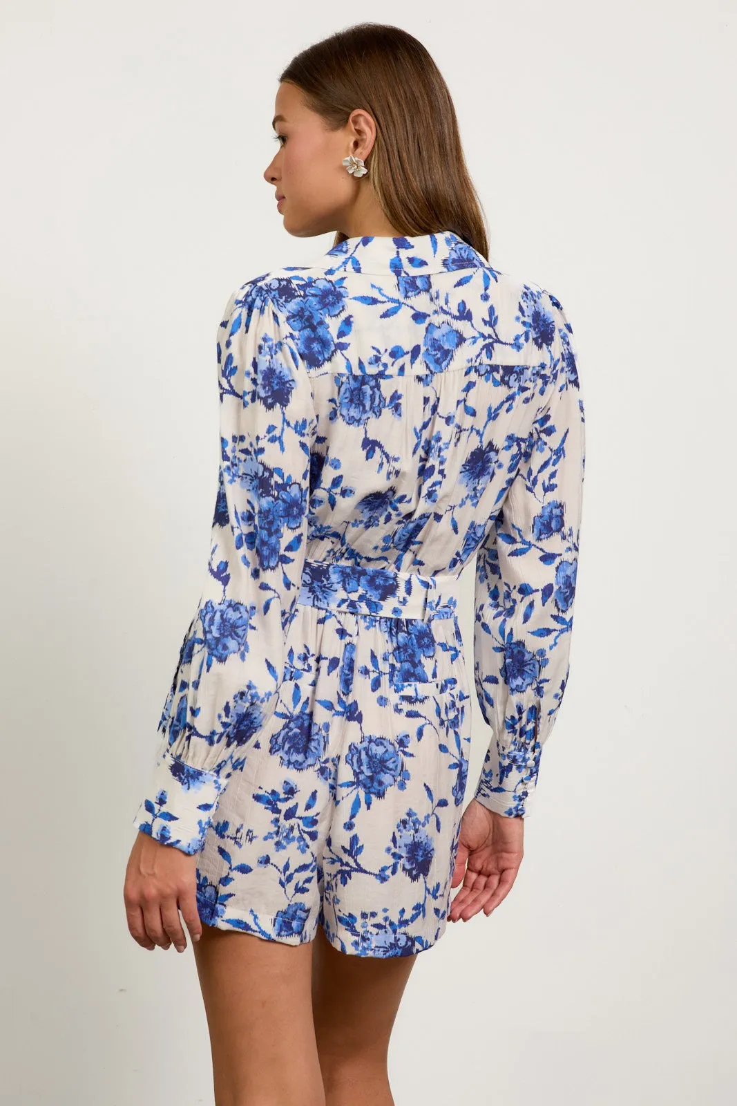Bright Blue Floral Romper