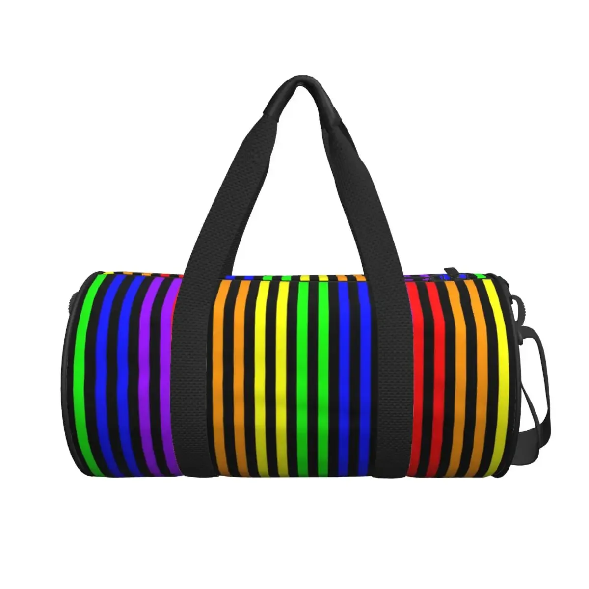 Bright Rainbow Striped Gym Bag Lines Swimming Sports Bags Couple Custom Gym Accessories Colorful Fitness Bag Weekend Handbags