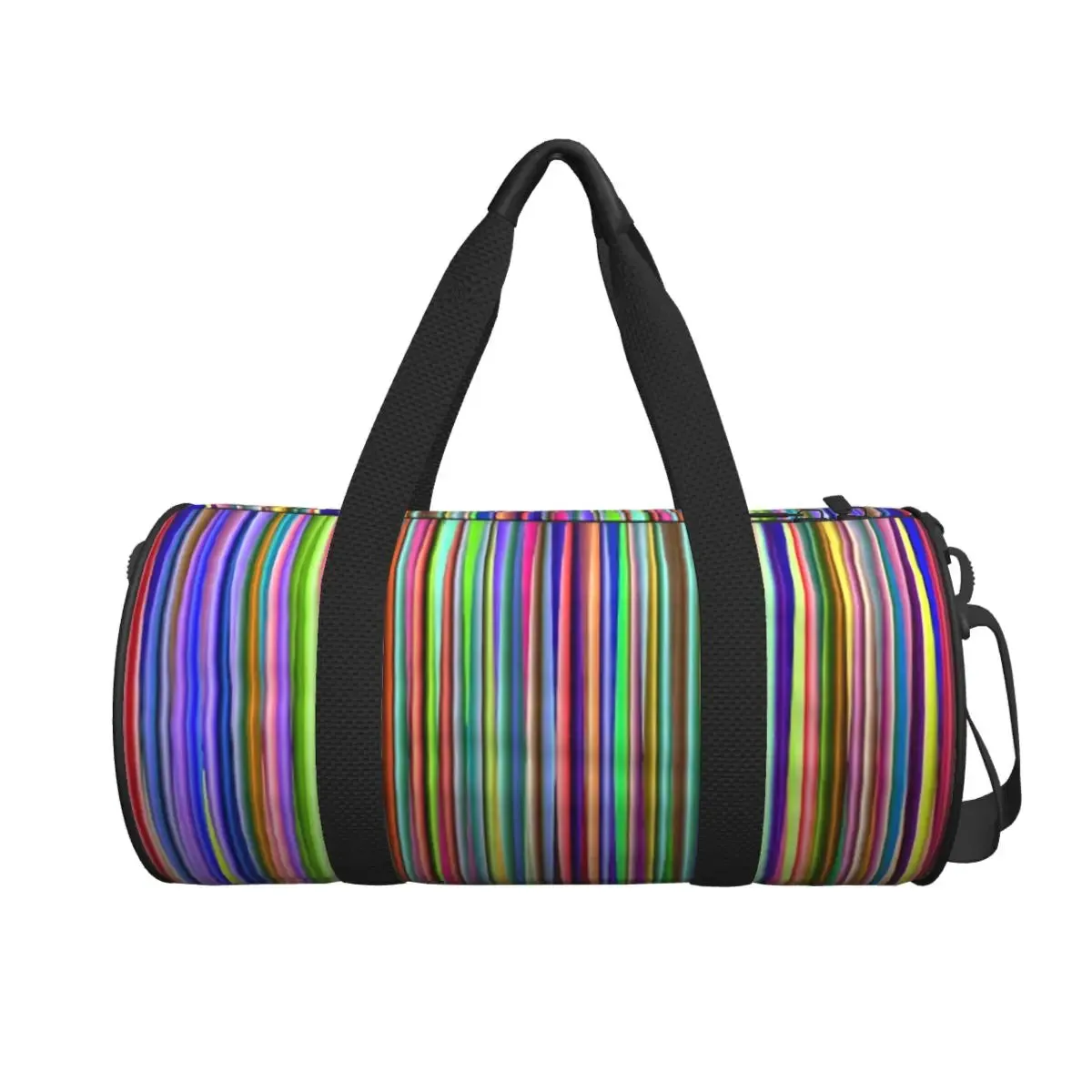 Bright Rainbow Striped Gym Bag Lines Swimming Sports Bags Couple Custom Gym Accessories Colorful Fitness Bag Weekend Handbags