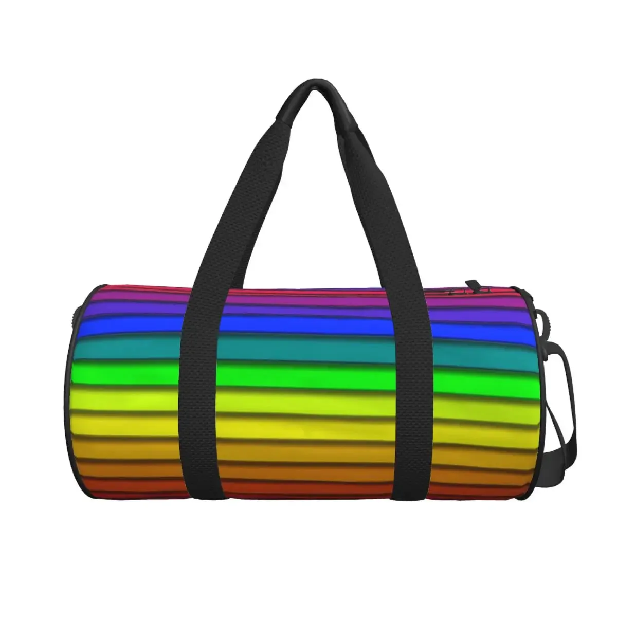 Bright Rainbow Striped Gym Bag Lines Swimming Sports Bags Couple Custom Gym Accessories Colorful Fitness Bag Weekend Handbags