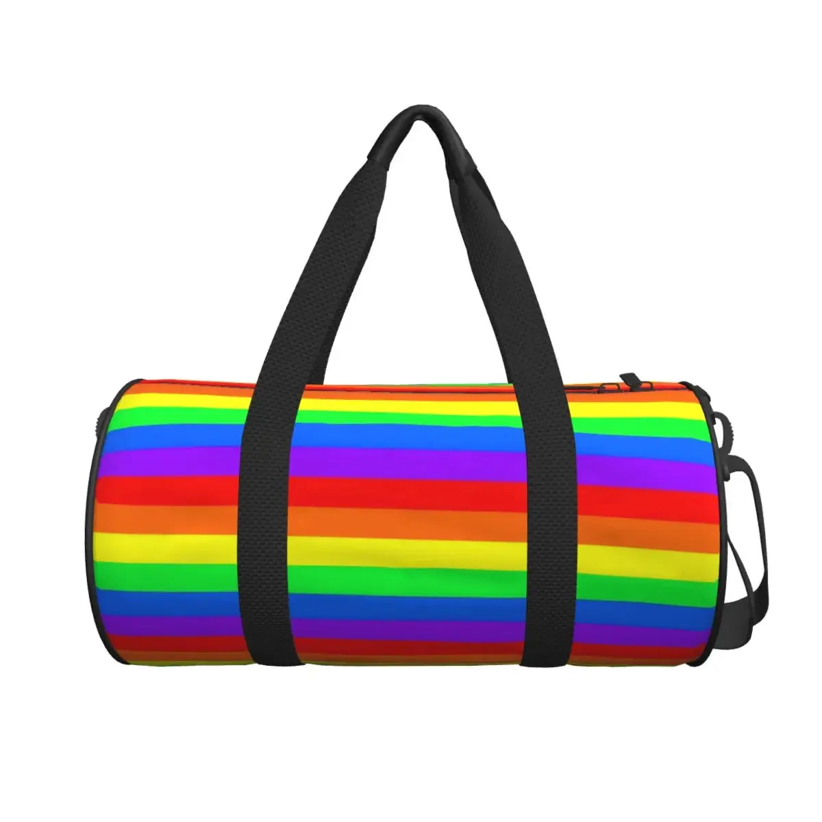 Bright Rainbow Striped Gym Bag Lines Swimming Sports Bags Couple Custom Gym Accessories Colorful Fitness Bag Weekend Handbags