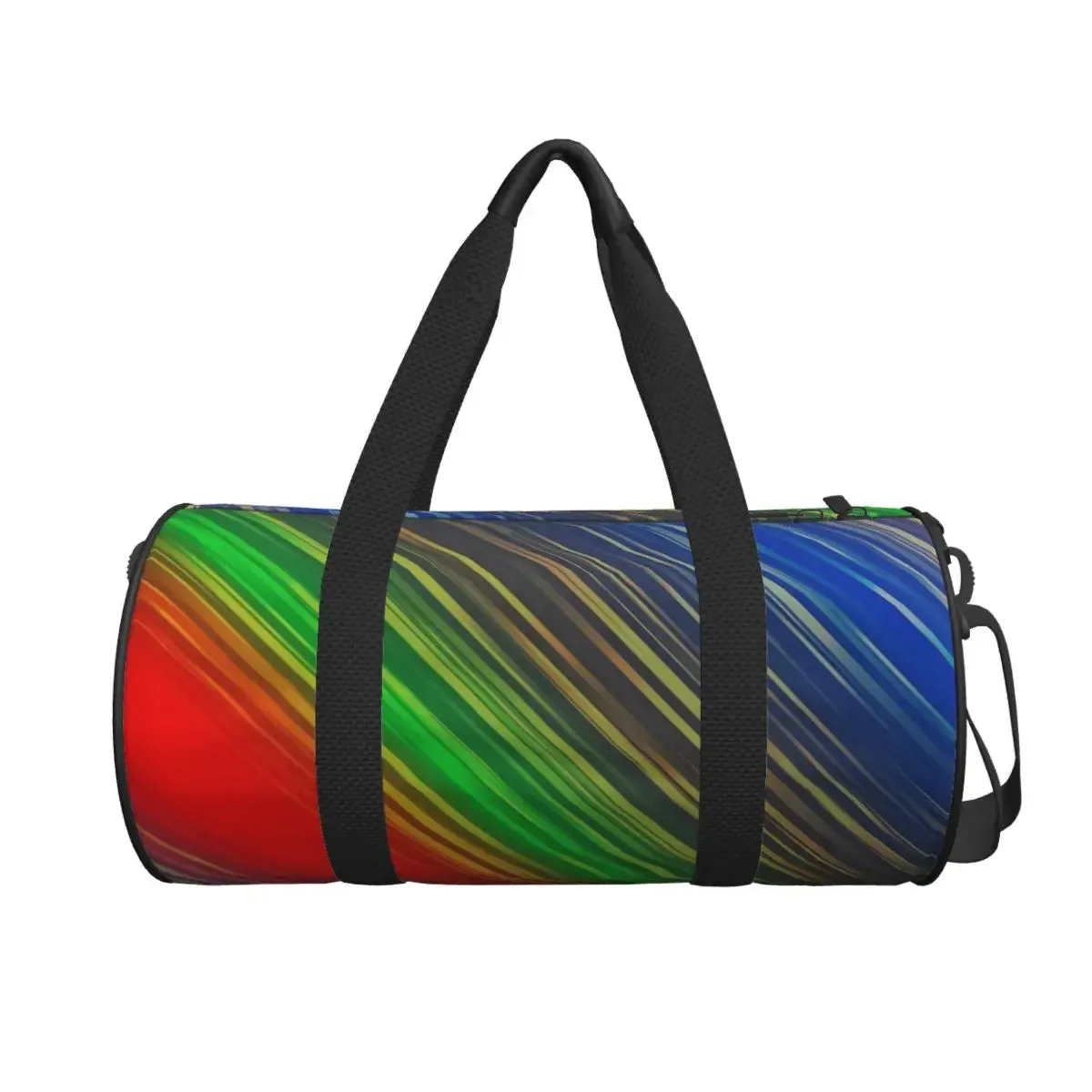 Bright Rainbow Striped Gym Bag Lines Swimming Sports Bags Couple Custom Gym Accessories Colorful Fitness Bag Weekend Handbags