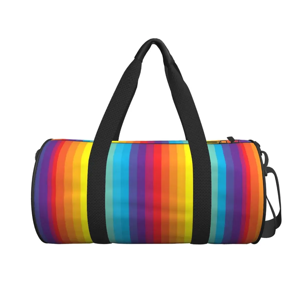 Bright Rainbow Striped Gym Bag Lines Swimming Sports Bags Couple Custom Gym Accessories Colorful Fitness Bag Weekend Handbags