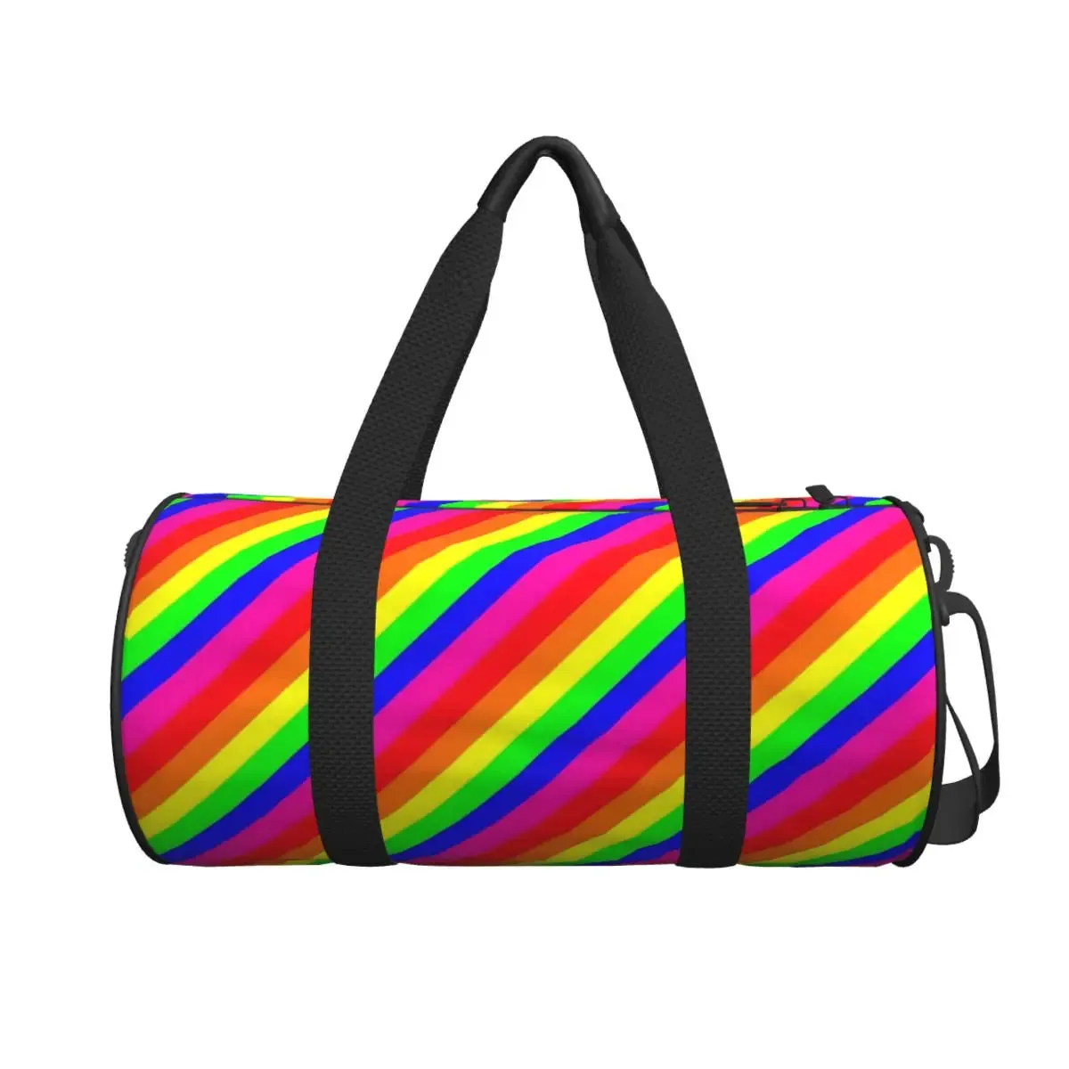Bright Rainbow Striped Gym Bag Lines Swimming Sports Bags Couple Custom Gym Accessories Colorful Fitness Bag Weekend Handbags