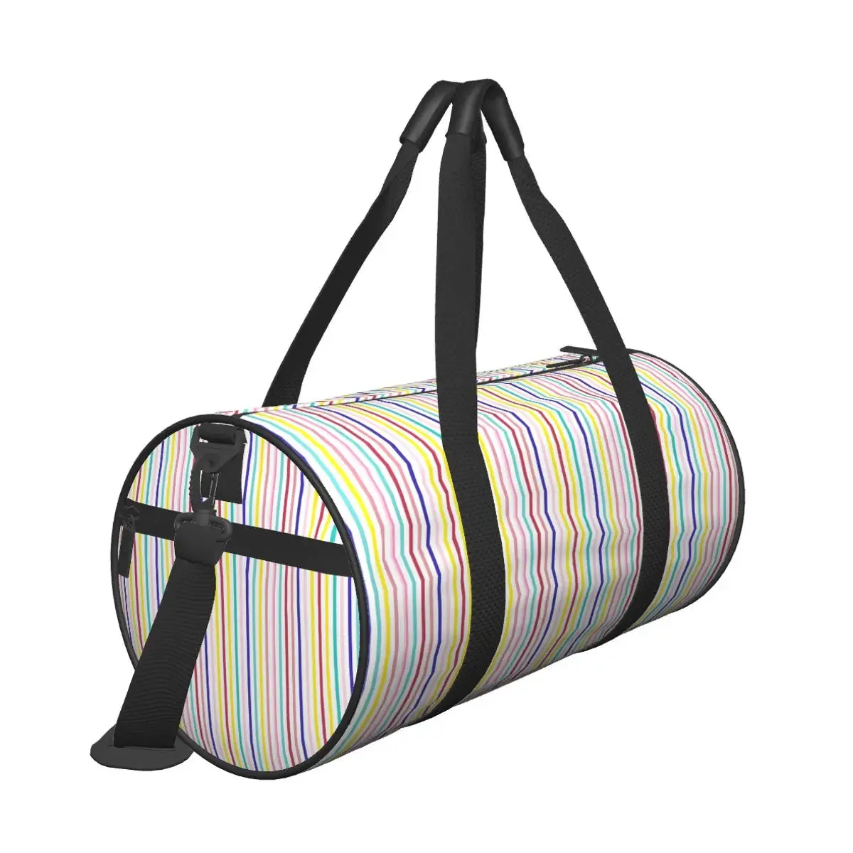 Bright Rainbow Striped Gym Bag Lines Swimming Sports Bags Couple Custom Gym Accessories Colorful Fitness Bag Weekend Handbags