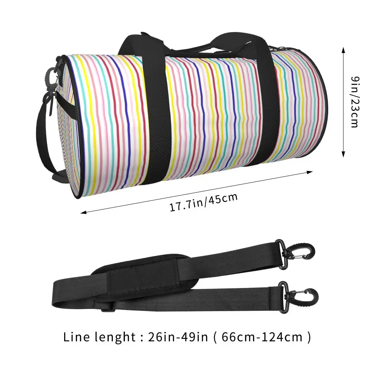 Bright Rainbow Striped Gym Bag Lines Swimming Sports Bags Couple Custom Gym Accessories Colorful Fitness Bag Weekend Handbags