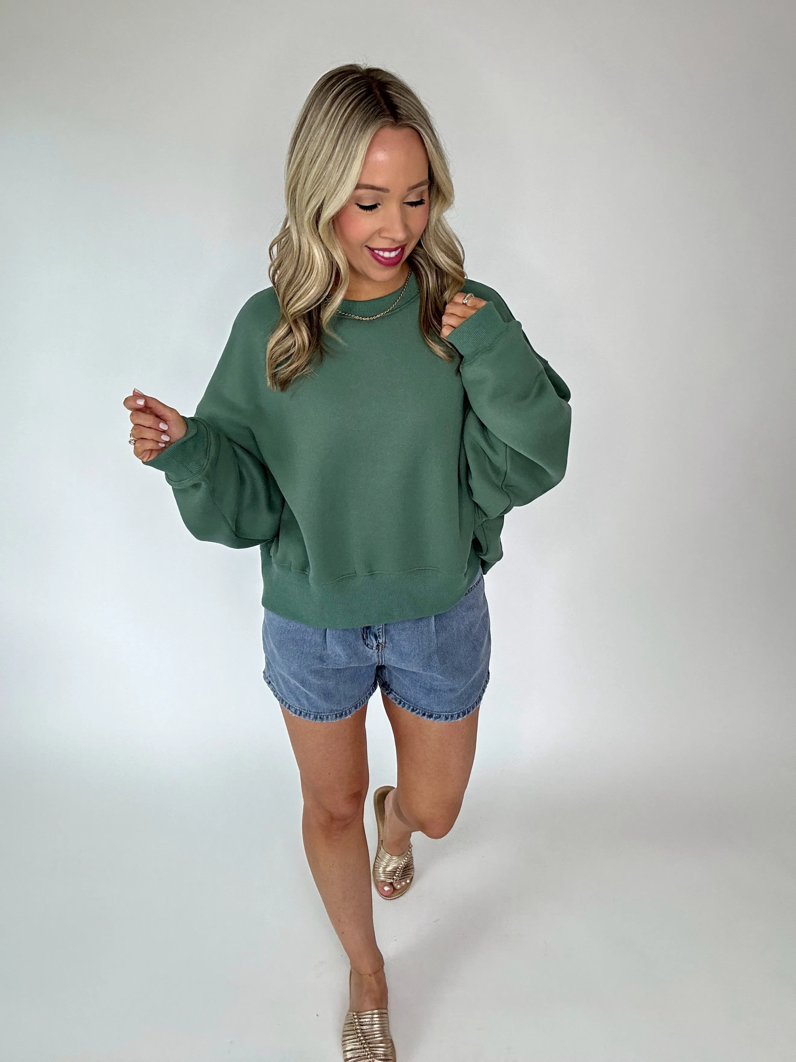 Bright Side Crewneck - Pine